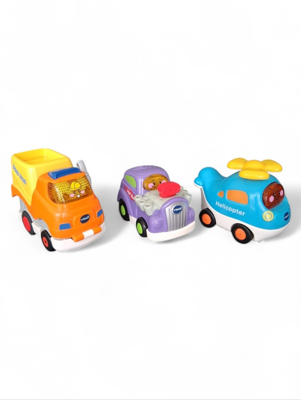 Vtech Vehicles Lot Lights Sounds Hot Rod Car Dump Truck Helicopter Toys